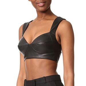 RUBIN SINGER Faux Leather Bra Crop Top